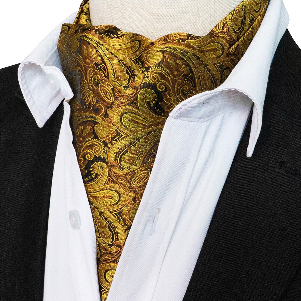 JEMYGINS Fashion Brand Men Tie Paisley style Cravat Ascot Self British style Gentleman Polyester Silk NeckTies Wedding Party