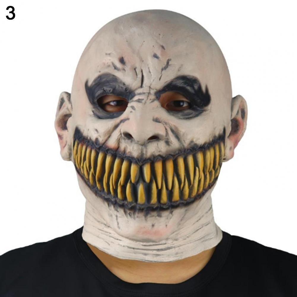 Durable Halloween Props Unique Emulsion Craft Decoration Halloween Headgear  Halloween Face Cover    Horror Face Cover