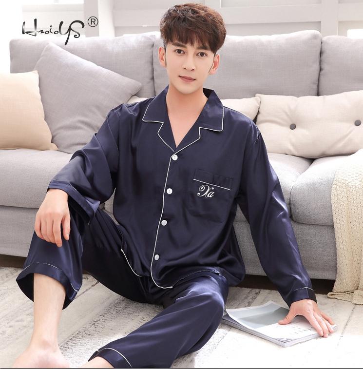 Luxury Pajama suit Satin Silk Pajamas Sets Couple Sleepwear Family Pijama Lover Night Suit Men &amp; Women Casual Home Clothing