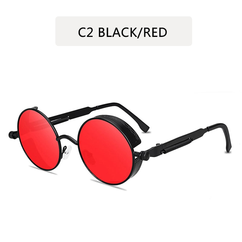 2022 Retro Steampunk Sunglasses Men Women Luxury Brand  Vintage Round Sun Glasses Metal Glasses Fashion Driving Goggle UV400