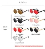 2022 Retro Steampunk Sunglasses Men Women Luxury Brand  Vintage Round Sun Glasses Metal Glasses Fashion Driving Goggle UV400