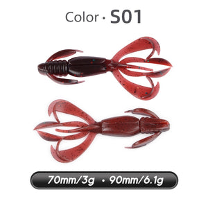 MEREDITH Crazy Flapper Fishing Lures 70mm 90mm Soft Lure Fishing Lures Soft Silicone Baits Shrimp Bass Peche Gear Fishing Tackle