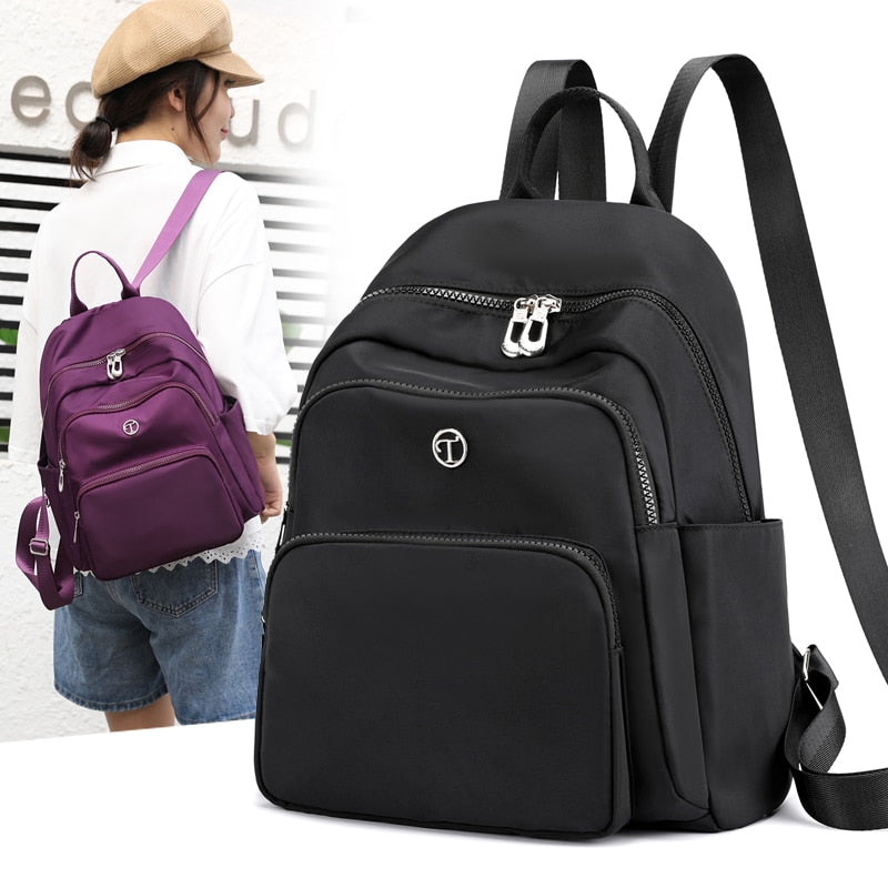 Vento Marea Travel Women Backpack 2020 Design School Bag For Teenage Girl Casual Shoulder Bags Female Nylon Rucksack Black Purse