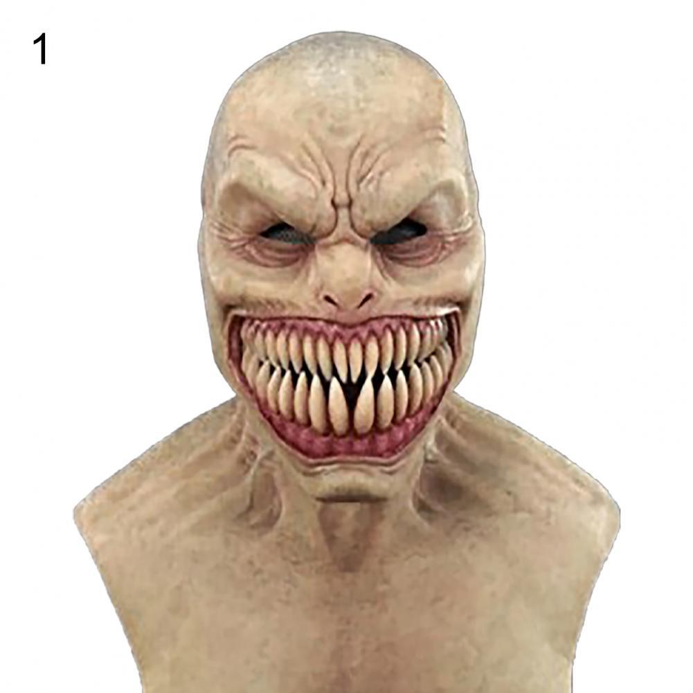 Durable Halloween Props Unique Emulsion Craft Decoration Halloween Headgear  Halloween Face Cover    Horror Face Cover