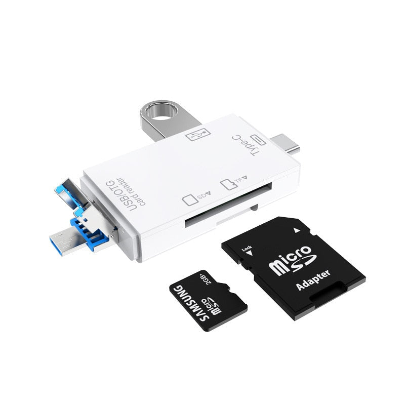 5 in 1 Multifunction USB 3.0 Type C USB Micro USB SD Tf Memory Card Reader OTG Card Reader Adapter Mobile Phone PC Accessories