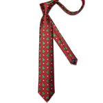 Mens Christmas Tie Set Red Blue 8cm Wide Silk Neck Tie Gift For Men Wedding Accessories