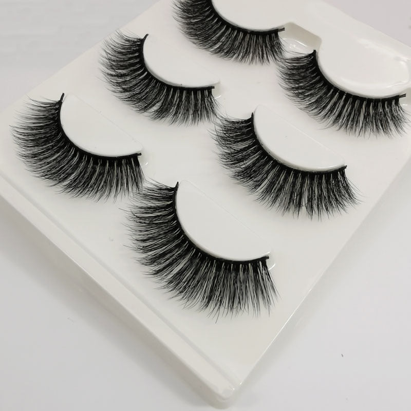 SHIDISHANGPIN 3 pairs 29 styles 3D Faux Mink Hair Soft False Eyelashes Fluffy Wispy Thick Lashes Handmade Lash Eye Makeup Tools