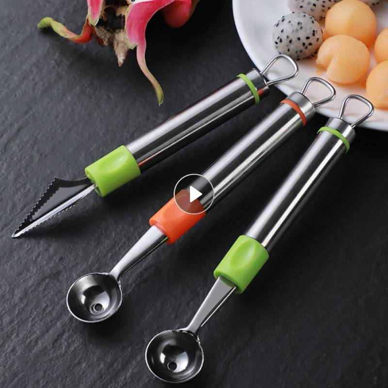 Ice Cream Ball Scoop Fruit Ball Carving Knife Spoon Baller DIY Assorted Cold Dishes Watermelon Melon Fruit Knife Cutter Gadgets