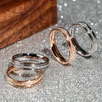 Couple Rose Gold Stainless Steel Frosted Women Men Large Size Ring Steel Color 6mm Simple Geometric Type Gold Rings for Lover