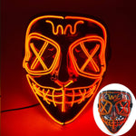 Halloween Neon Led Purge Mask Masque Masquerade Party Masks Light Luminous In The Dark Funny Masks Cosplay Costume Supplies