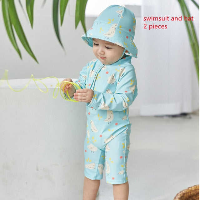 2022 Children&#39;s One Piece Swimsuit Sunscreen Quick-Dry Baby Surfing Suit for Boys Girls Swimwear Toddler Bathing Suit