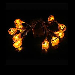 150cm 10LED Halloween LED String Lights Portable Pumpkin Ghost Skeletons Lights for Home Bar Halloween Party Decor Supplies 2022