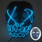 Halloween Neon Led Purge Mask Masque Masquerade Party Masks Light Luminous In The Dark Funny Masks Cosplay Costume Supplies