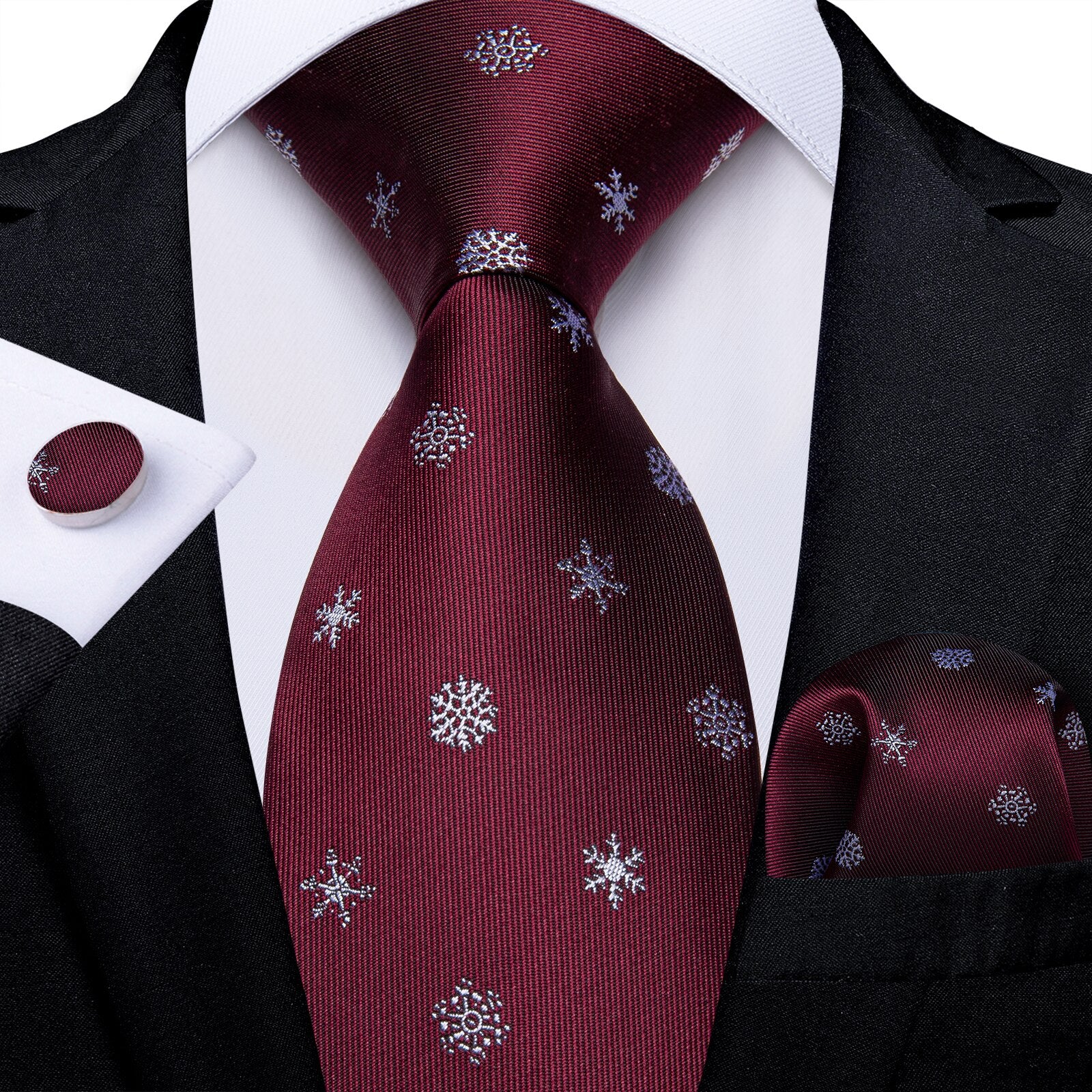 New Design Wedding Men Tie Red  Solid Striped Paisley Neckties For Men Business Dropshipping DiBanGu Hanky Cufflinks Tie Set