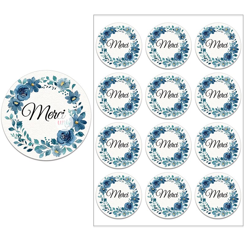 Merci Stickers Labels for Parties Wedding Small Business Stickers Packaging Seal Labels Thank You Stickers Baking Gift Bag