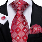 New Design Wedding Men Tie Red  Solid Striped Paisley Neckties For Men Business Dropshipping DiBanGu Hanky Cufflinks Tie Set