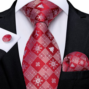 New Design Wedding Men Tie Red  Solid Striped Paisley Neckties For Men Business Dropshipping DiBanGu Hanky Cufflinks Tie Set