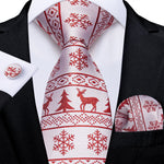 New Design Wedding Men Tie Red  Solid Striped Paisley Neckties For Men Business Dropshipping DiBanGu Hanky Cufflinks Tie Set