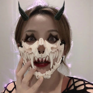 Halloween Carnival Party Mask Anime Dragon God Skeleton Half Face Masks Bone Skull Animals Mask Cosplay Dance Prom Costume Props