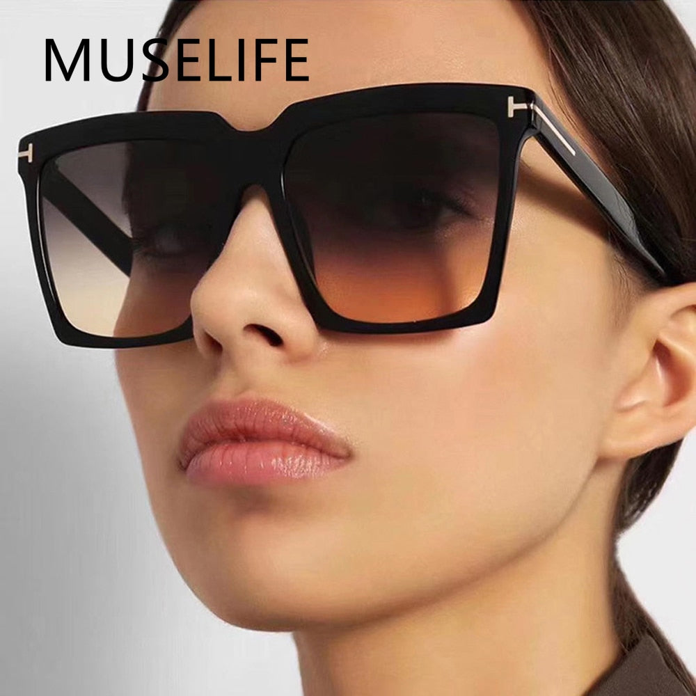 MUSELIFE Fashion Square Sunglasses Designer Luxury Women&#39;s Cat Eye Sunglasses Classic Retro Glasses UV400