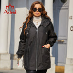 Astrid 2022 Spring Women&#39;s Parkas Plus Size Padded Coats Hooded Fashion Wool Textile Stitching Jacket Outerwear Quilted AM-10122