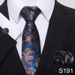 7.5 cm Great Quality Birthday Gift Tie Hanky Cufflink Set Necktie For Men Formal Clothing Purple hombre Gift for Boyfriend