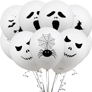 12/1PCS Halloween Ghost Balloons Toys Spider Witch Bat Pumpkin Skeleton Horror Halloween Party Decoration Festival Party Supply