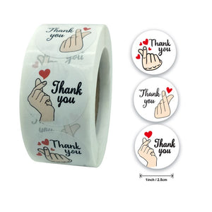 Thank you craft stickers Heart Handmade Cake decoration cookie Sealing Label Kraft Sticker Baking DIY Gift Stickers Party