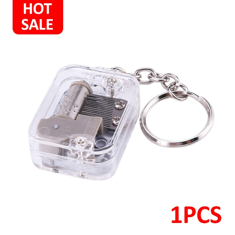 Kids 18 Tones DIY Music Box Movement Keychain Toys Baby Handy Crank Musical Instrument Toy for Baby Birthday Gifts