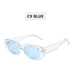 2022 Vintage Black Square Sunglasses Woman Luxury Brand Small Rectangle Sun Glasses Female Gradient Clear Mirror Oculos De Sol
