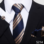 Fashion Brand Nice Handmade Silk Tie Handkerchief Cufflink Set For Men Necktie Orange Paisley Shirt Accessories lover&#39;s day
