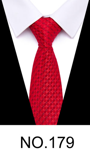 2022 New Style Wholesale Silk 7.5 cm Tie Gravatas Necktie Suit Accessories Men Red Solid Fit Business Wedding Workplace