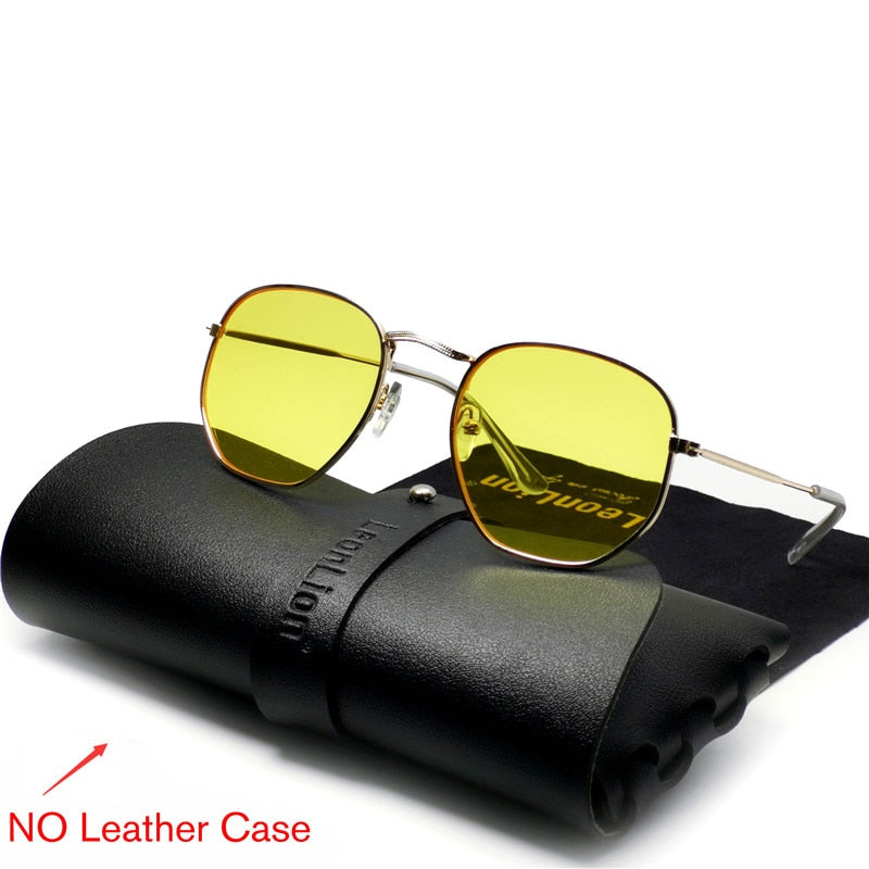 LeonLion 2022 Metal Vintage Sunglasses Men Luxury Brand Polygon Glasses Men/Women Designer Eyewear Men Oculos De Sol Masculino