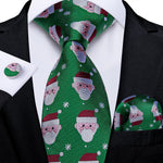 Mens Christmas Tie Set Red Blue 8cm Wide Silk Neck Tie Gift For Men Wedding Accessories