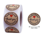 Thank you craft stickers Heart Handmade Cake decoration cookie Sealing Label Kraft Sticker Baking DIY Gift Stickers Party