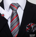 Fashion Brand Nice Handmade Silk Tie Handkerchief Cufflink Set For Men Necktie Orange Paisley Shirt Accessories lover&#39;s day