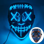 Halloween Neon Led Purge Mask Masque Masquerade Party Masks Light Luminous In The Dark Funny Masks Cosplay Costume Supplies