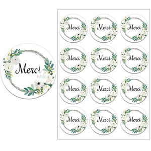 Merci Stickers Labels for Parties Wedding Small Business Stickers Packaging Seal Labels Thank You Stickers Baking Gift Bag