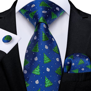 Mens Christmas Tie Set Red Blue 8cm Wide Silk Neck Tie Gift For Men Wedding Accessories