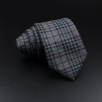 Men&#39;s Plaid Tie Cotton Black Grey Red Necktie Handmade Wool Narrow Collar Ties Wedding Business Party Suit Shirt Gift Accessory