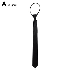 5/8cm Ties Slim Girls Neck Tie Zipper Necktie For Men Women Tie For Boys Girls Suits Gravatas Rubber Pre-tied Tie