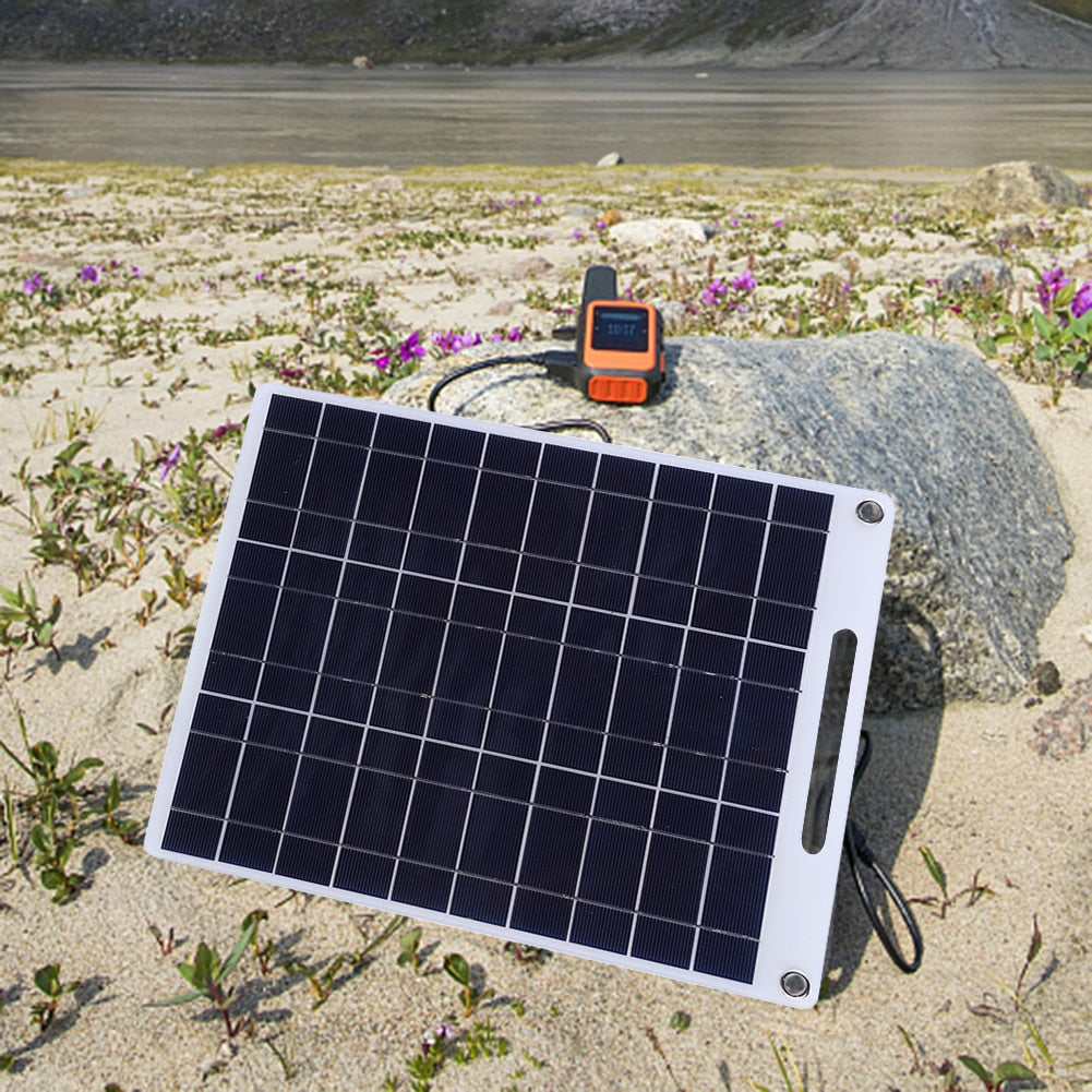 30W Solar Panel Portable 5V Fast-charging Cell Board Outdoor Emergency Charging Battery Camping Hiking Travel Phone Charger