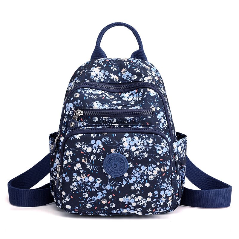 Vento Marea Mini Backpack 2021 Flower Printing Women Shoulder Bag Preppy Style Waterproof Nylon Female Rucksack Purses For Girls