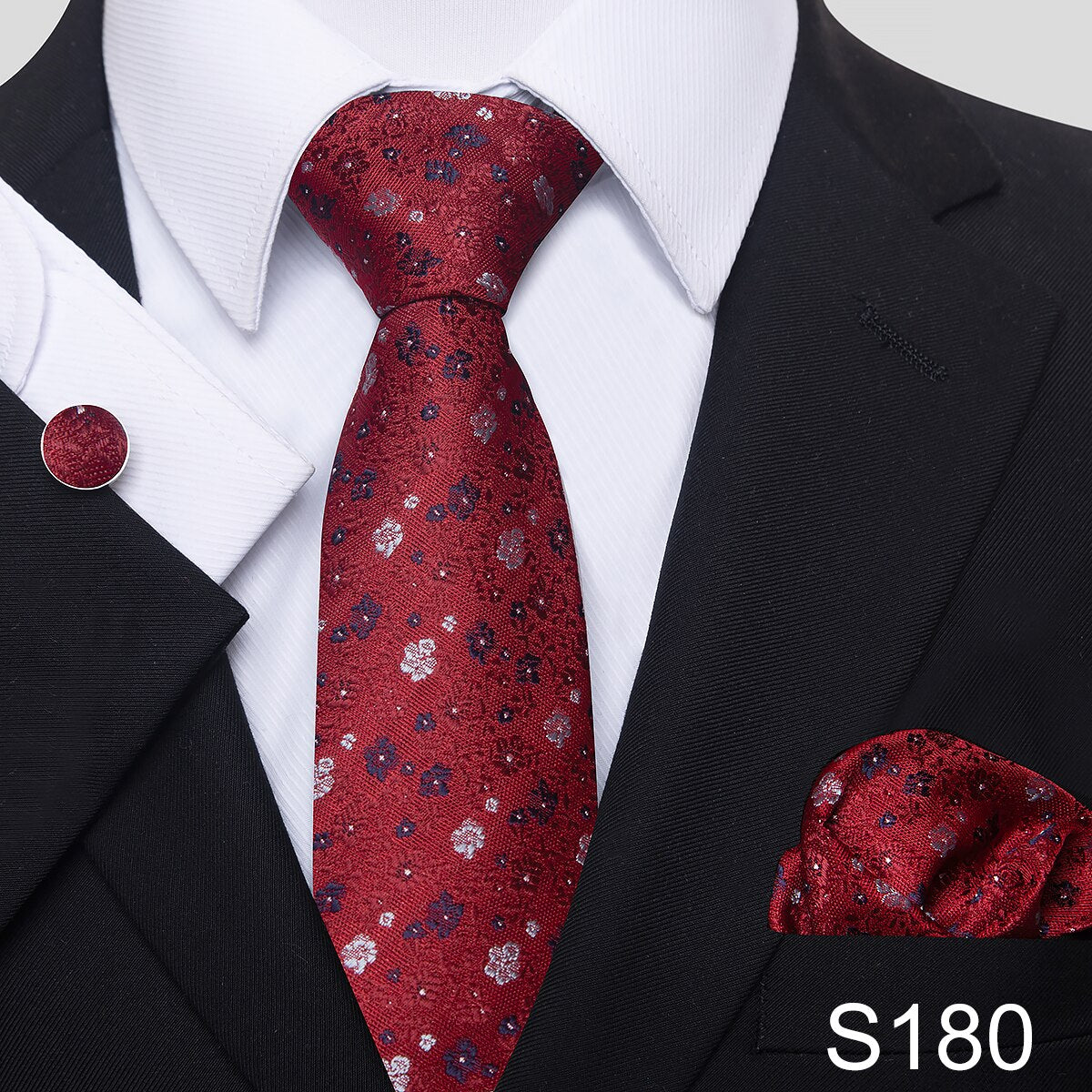 7.5 cm Great Quality Birthday Gift Tie Hanky Cufflink Set Necktie For Men Formal Clothing Purple hombre Gift for Boyfriend