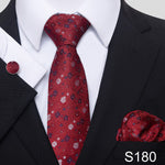 7.5 cm Great Quality Birthday Gift Tie Hanky Cufflink Set Necktie For Men Formal Clothing Purple hombre Gift for Boyfriend