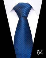 Office Tie For Men Gravatas Fashion Brand 7.5 cm 100% Silk Gravatas Shirt Accessories Dark Blue Plaid Abraham Lincoln&#39;s