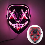 Halloween Neon Led Purge Mask Masque Masquerade Party Masks Light Luminous In The Dark Funny Masks Cosplay Costume Supplies