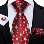 New Design Wedding Men Tie Red  Solid Striped Paisley Neckties For Men Business Dropshipping DiBanGu Hanky Cufflinks Tie Set