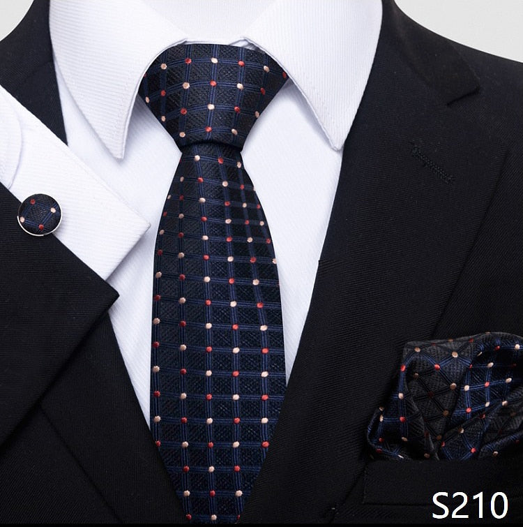 Fashion Brand Nice Handmade Silk Tie Handkerchief Cufflink Set For Men Necktie Orange Paisley Shirt Accessories lover&#39;s day