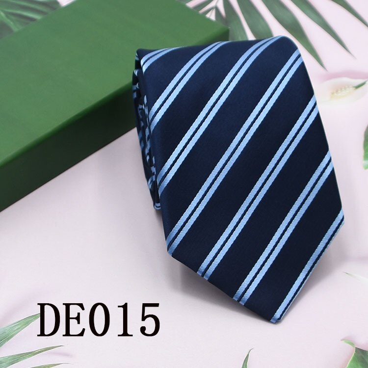 Classic Plaid Neck Ties for Men Casual Suits Tie Gravatas Stripe Blue Mens Neckties For Business Wedding 8cm Width Men Ties